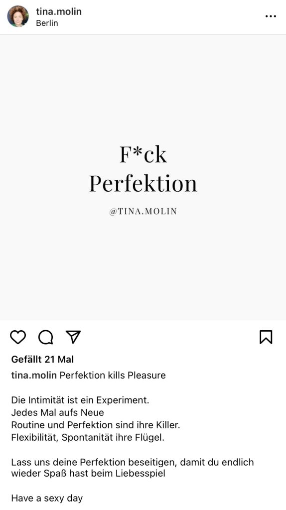 Screenshot Instagram Post Tina Molin